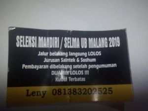Stiker Jalur Belakang di Universitas Brawijaya Disebar Sindikat Calo? Stiker Jalur Belakang di Universitas Brawijaya Disebar Sindikat Calo?