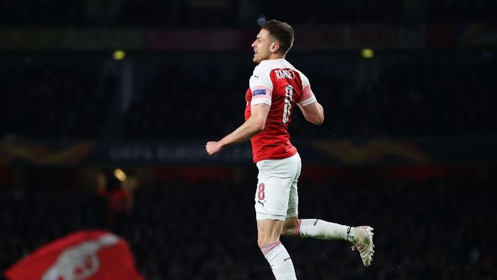 Aaron Ramsey antusias nantikan efek Maurizio Sarri di Juventus (Catherine Ivill/Getty Images) Aaron Ramsey antusias nantikan efek Maurizio Sarri di Juventus (Catherine Ivill/Getty Images)