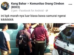 Video Pemobil Cekcok Bawa Pedang Samurai di Jalanan Cirebon