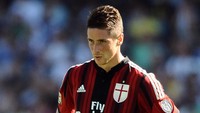 Fernando Torres cuma bermain setengah musim di AC Milan. Pria asal Spanyol itu tampil 10 kali dengan torehan satu gol. (Foto: Mario Carlini/Getty Images)