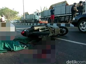 4 Motor Ngebut Saling Salip Lalu Senggolan, 1 Biker Tewas Terlindas Truk