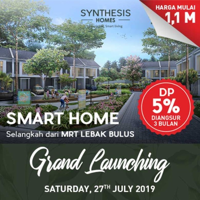 Smart Home 2 Lantai Dekat MRT Lebak Bulus, DP 5 Persen Saja!