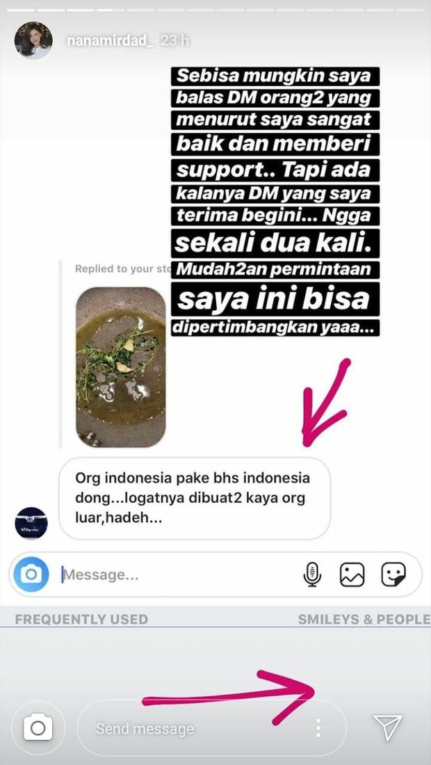 Instagram Story Nana Mirdad