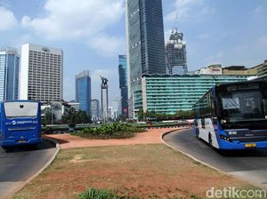 Begini Suasana Bundaran HI Tanpa Bambu Getah Getih