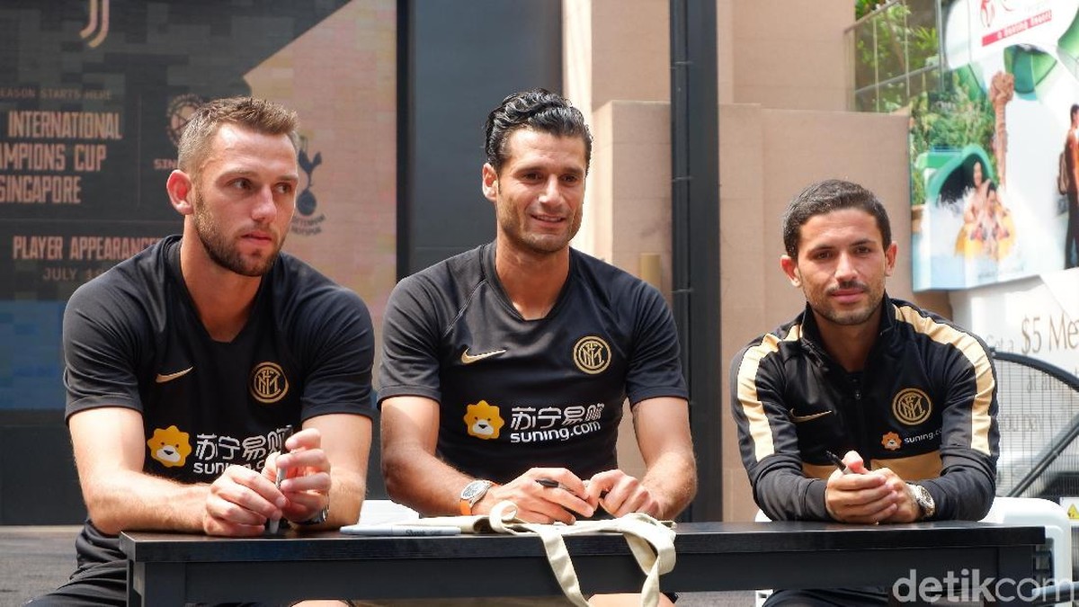 Inter Milan dalam meet and greet di sela-sela International Champions Cup 2019 di Singapura. (Foto: Rifqi Ardito/detikcom)