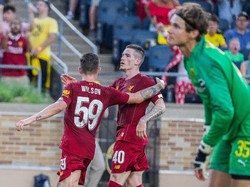 Liverpool menyamakan skor menjadi 1-1 di menit ke-35. Gol Si Merah dicetak oleh Harry Wilson. (Foto: Reuters)