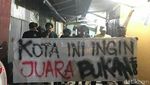 Spanduk Dukungan PSM Bertebaran Jelang Laga Lawan Persija