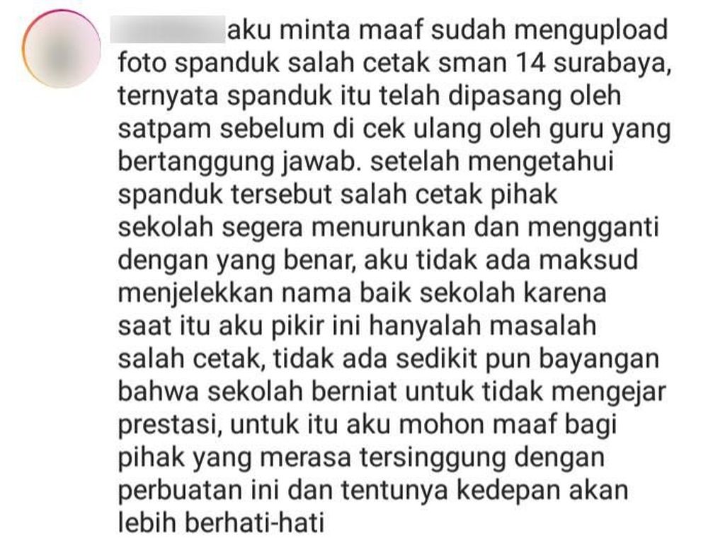 Siswa Penyebar Foto Spanduk Prestasi: No Telah Dipanggil, Ini Klarifikasinya Siswa Penyebar Foto Spanduk Prestasi: No Telah Dipanggil, Ini Klarifikasinya