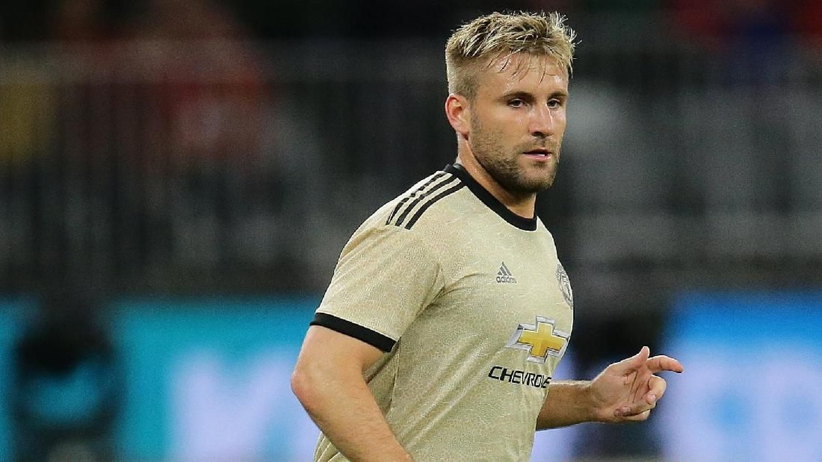 Pemain belakang Manchester United, Luke Shaw. (Foto: Will Russell/Getty Images)