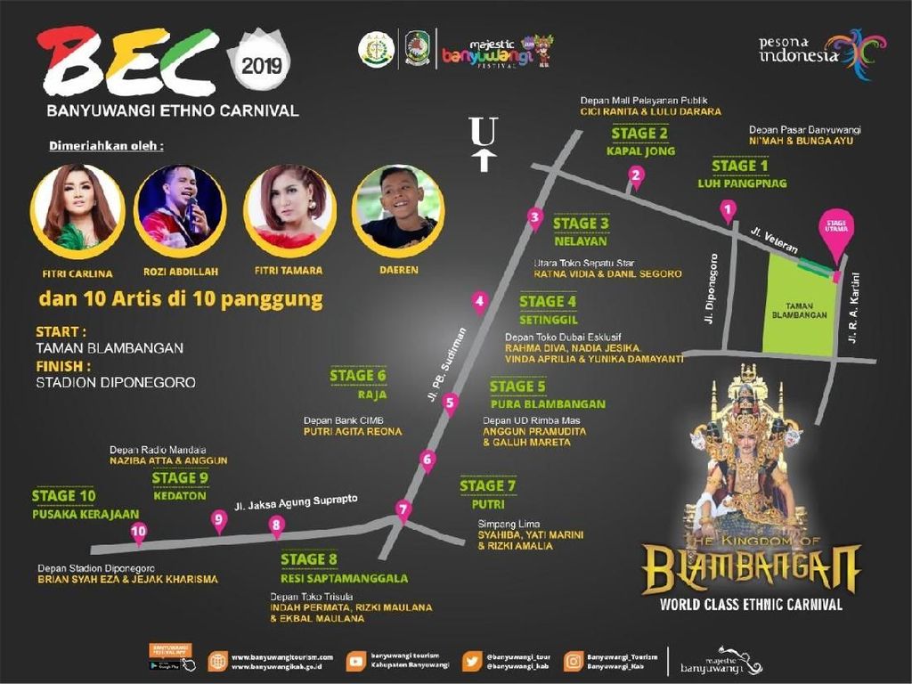 Catat, Ini Rute yang Dilalui Banyuwangi Ethno Carnival 2019 Catat, Ini Rute yang Dilalui Banyuwangi Ethno Carnival 2019