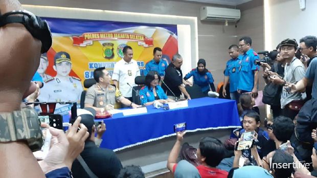 Konferensi pers di Polres Metro Jakarta Selatan