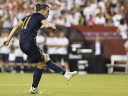 Pada babak tos-tosan, Bale menjadi satu-satunya dari empat penendang Madrid yang gagal mengonversi penalti. Geoff Burke-USA TODAY Sports.