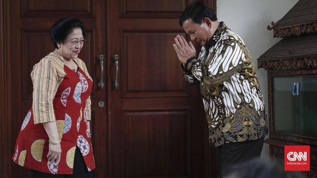 Ketum PDIP Megawati Soekarnoputri dan Prabowo, saat bertemu di Teuku Umar.