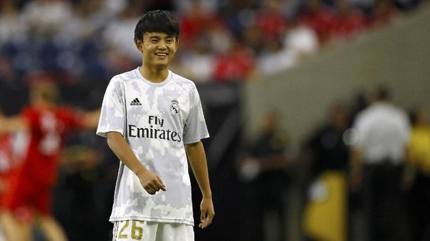 Real Madrid midfielder Takefusa Kubo smiles prior to the International Champions Cup match against Bayern Munich on July 20, 2019 at NRG Stadium in Houston, Texas. (Photo by AARON M. SPRECHER / AFP)