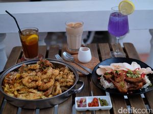 Sudoet Tjerita : Makan Mix Platter dan Teh Bunga Telang di Kafe Instagenik