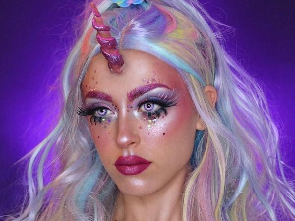 Foto: Gemasnya, Makeup Warna-warni Bertema Unicorn