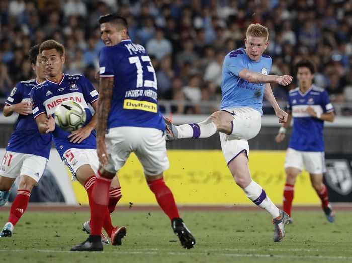 JUDI ONLINE Man City menang 3-1 atas Yokohama F Marinos. (Foto: Shuji Kajiyama/AP Photo)