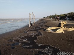 Sepekan Masih Tercemar Minyak, Pantai di Karawang Sepi Pengunjung