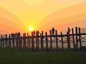 Jembatan Kayu Paling Bersejarah di Myanmar