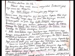 Surat Permohonan Maaf Galih Terkait Kasus Ikan Asin dari Balik Rutan Surat Permohonan Maaf Galih Terkait Kasus Ikan Asin dari Balik Rutan