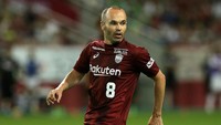 Di peringkat 7 ada pemain Vissel Kobe, Andres Iniesta dengan total kekayaan 35 juta USD atau setara Rp 499 miliar (Getty Images)