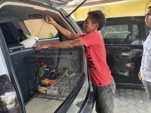 Polisi Tangkap Penjual Burung Kakatua Jambul Kuning di Sulteng
