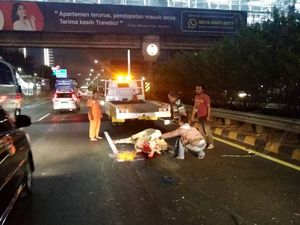 Sapi Kurban Lepas Masuk Tol Tomang, Lalu Tertabrak Taksi