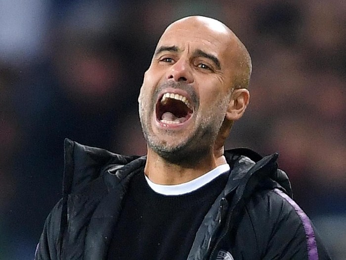 FC Shakhtar Donetsk v Manchester City - UEFA Champions League Group F
KHARKOV, UKRAINE - OCTOBER 23: Josep Guardiola, Manager of Manchester City reacts during the Group F match of the UEFA Champions League between FC Shakhtar Donetsk and Manchester City at Metalist Stadium on October 23, 2018 in Kharkov, Ukraine. (Photo by Mike Hewitt/Getty Images)