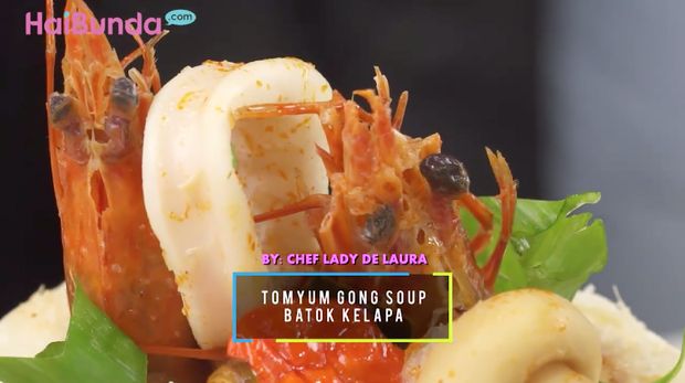Resep Tom Yum Goung Soup Batok Kelapa, Asam Pedasnya Menyegarkan