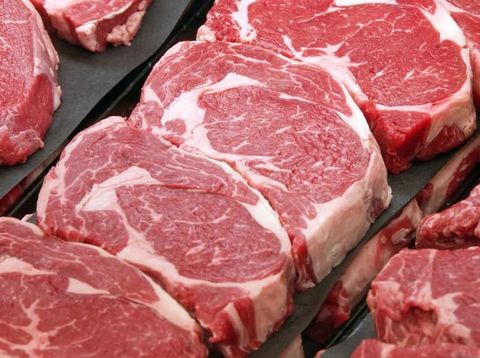 Fresh Ribeye Steaks at the Butcher Shop