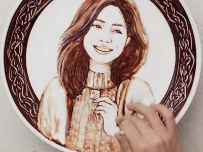 Kreatif! 10 Lukisan dari Cokelat Ini dibuat Hanya dengan Satu Jari
