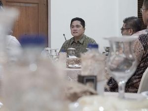 Hadiri Musda PRSSNI, Erick Thohir Semringah