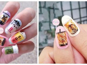 Boba Milk Tea Kini Diwujudkan Jadi Nail Art Unik