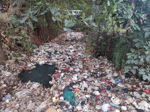 Jorok! Kali Utan Kayu Depok Dipenuhi Tumpukan Sampah dan Berbau