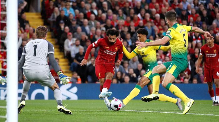 Liverpool kalahkan Norwich City 4-1 di pekan pembuka Premier League (Carl Recine/Reuters)