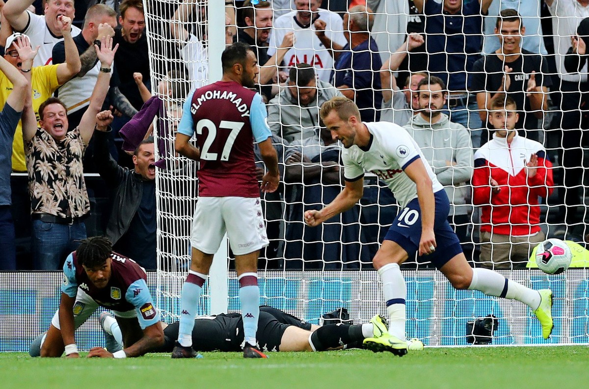 Harry Kane memenangkan Tottenham Hotspur atas Aston Villa di Liga Inggris. (Foto: Eddie Keogh / Reuters)