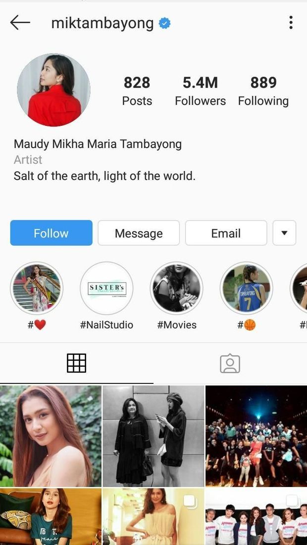 Instagram Mikha Tambayong