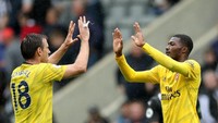 Dengan kemenangan ini, Arsenal sementara ada di posisi enam klasemen Liga Inggris dengan tiga poin. Mereka di belakang Manchester City, Liverpool, Brighton & Hove Albion, dan Tottenham Hotspur karena selisih gol. Reuters/Carl Recine.