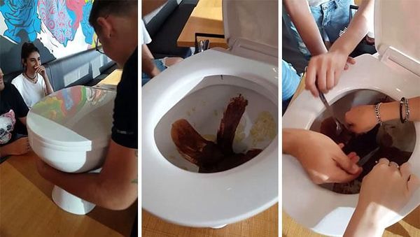 Duh! Makanan Ini Disajikan Pakai Sepatu hingga Tempat Kencing