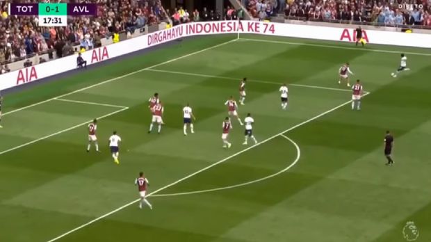 Ucapan Dirgahayu Indonesia dari Laga Tottenham vs Aston Villa
