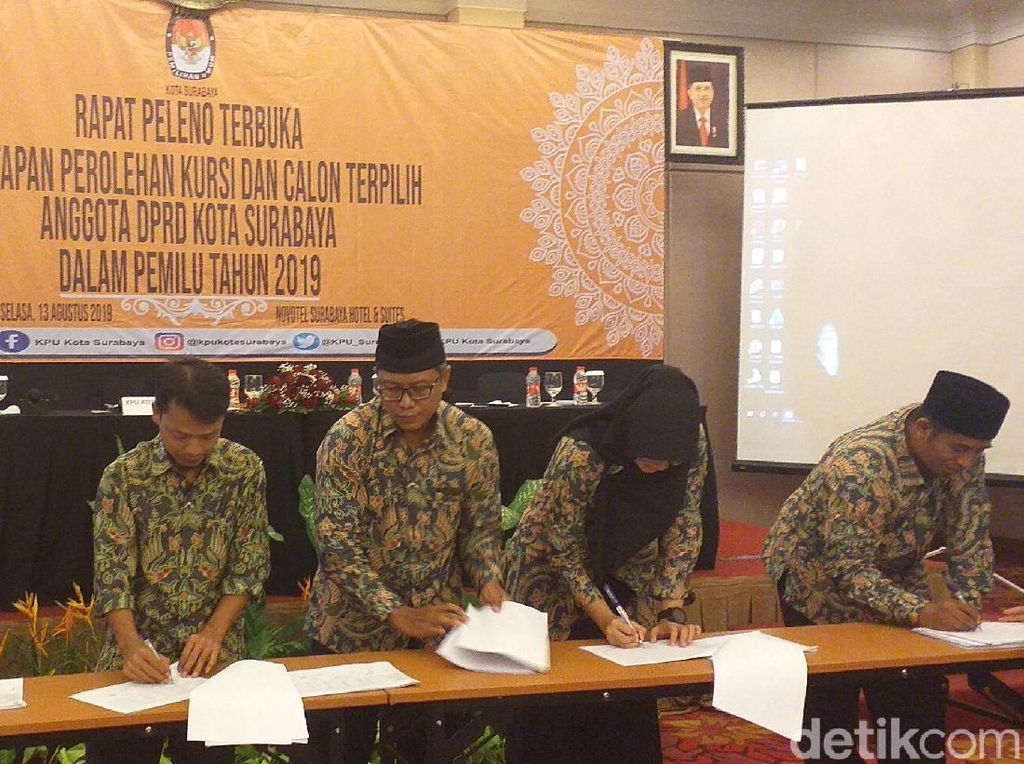 KPU Tetapkan 50 Anggota DPRD Surabaya Terpilih