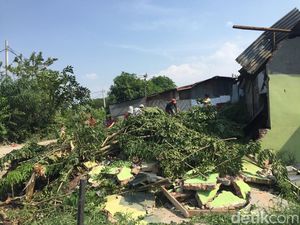 Pakai Alat Berat, Polisi Robohkan Rumah di Kampung Narkoba Sumut