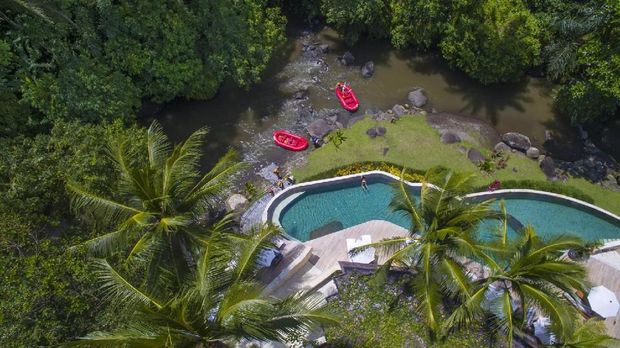 Pemandangan kedatangan tamu di Four Seasons Resort Sayan Bali. (Dok. Four Seasons)