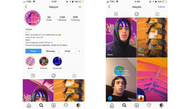 Cara Pakai Berbagai Filter AR InstaStories Baru di Instagram