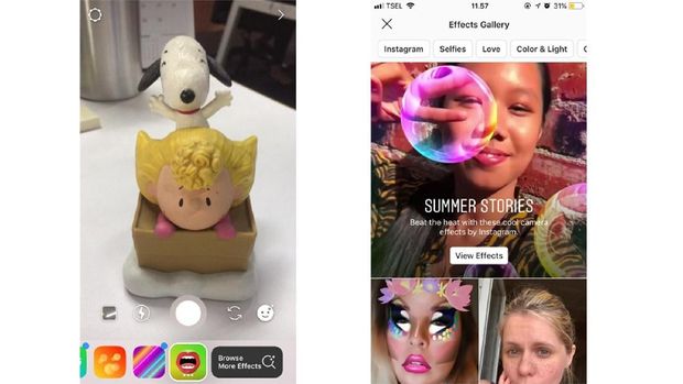 Cara Pakai Berbagai Filter AR InstaStories Baru di Instagram 