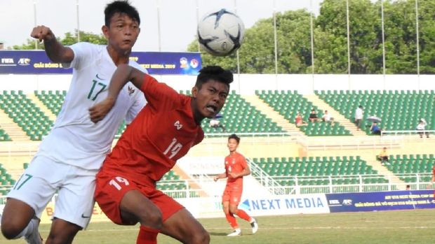Timnas Indonesia U-18 bermain imbang 1-1 lawan Myanmar. (