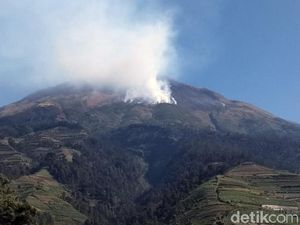 Puluhan Relawan Dikerahkan Padamkan Api di Lereng Gunung Sumbing