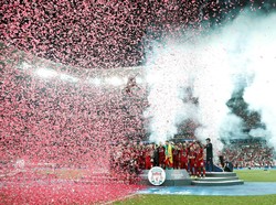 Dengan total empat gelar, Liverpool menyamai koleksi gelar Madrid di kompetisi ini. Koleksi gelar Liverpool cuma kalah dari Barcelona dan Milan yang sama-sama punya lima gelar. Reuters/Murad Sezer.