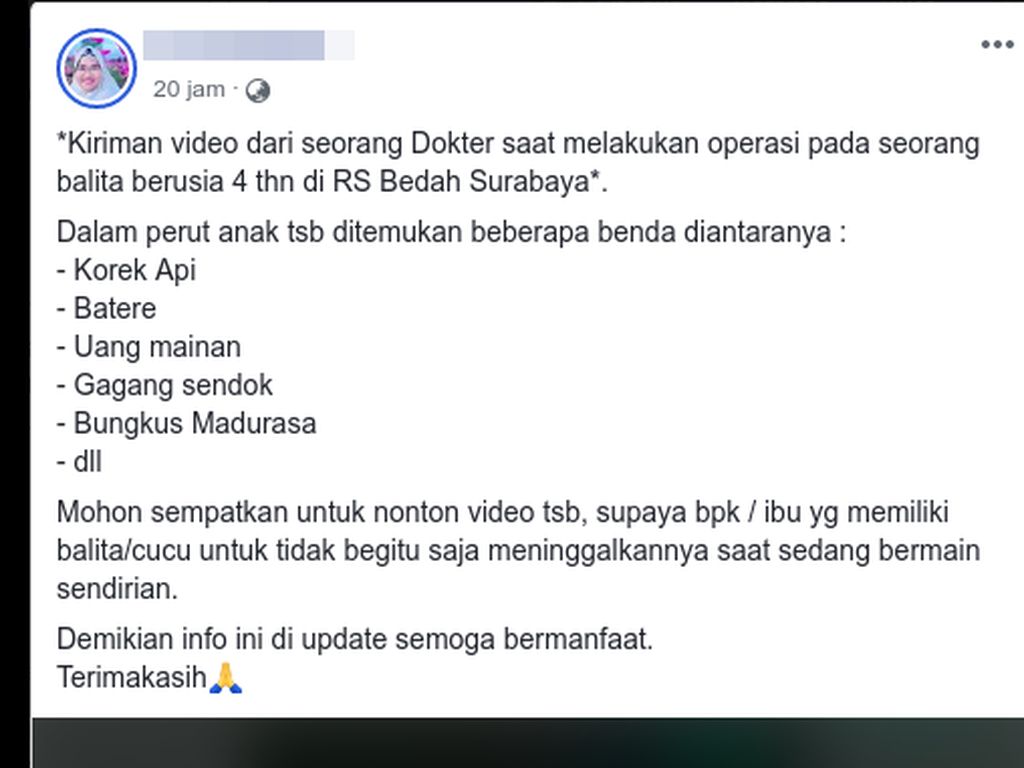 Viral Video Operasi Perut Balita Berisi Korek Api di Surabaya, Bagaimana Faktanya? Viral Video Operasi Perut Balita Berisi Korek Api di Surabaya, Bagaimana Faktanya?