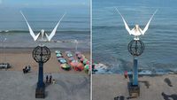 Before-After, Dampak Abrasi Monumen Merpati Perdamaian